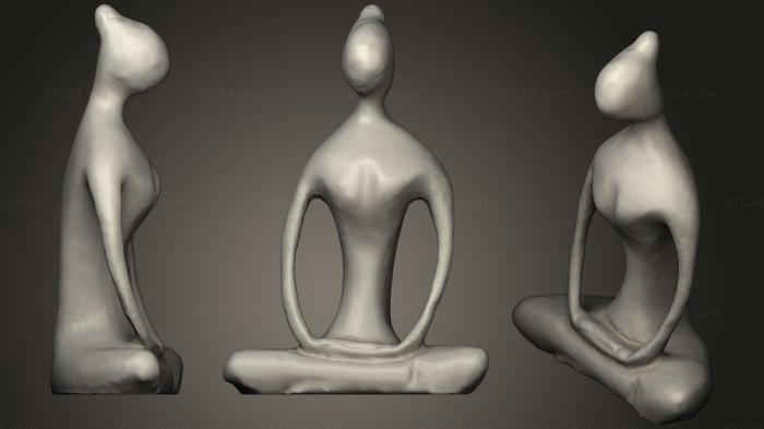 Статуэтки девушки (Скульптура дзен-йоги, STKGL_0414) 3D модель для ЧПУ станка